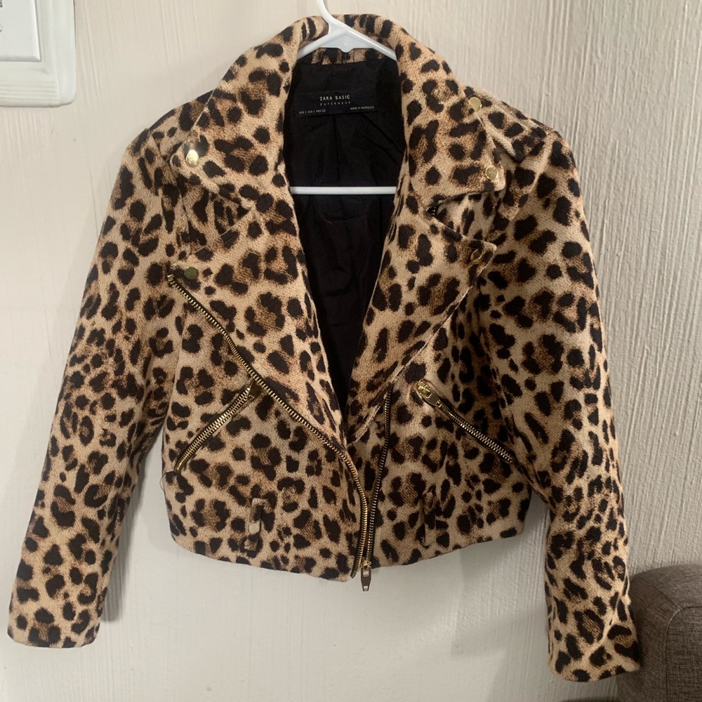 Zara leopard crop jacket